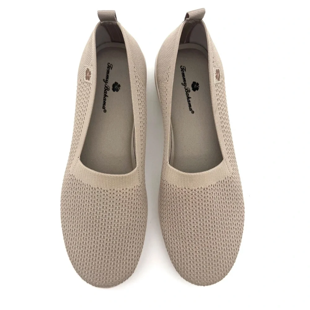 Tommy Bahama Women's Size 10 Knit Slip On Flats Beige Lightweight Comfort Shoes